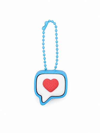 3D Printed Heart Message Bubble Clicker Keychain