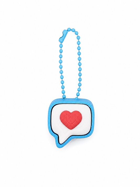 3D Printed Heart Message Bubble Clicker Keychain