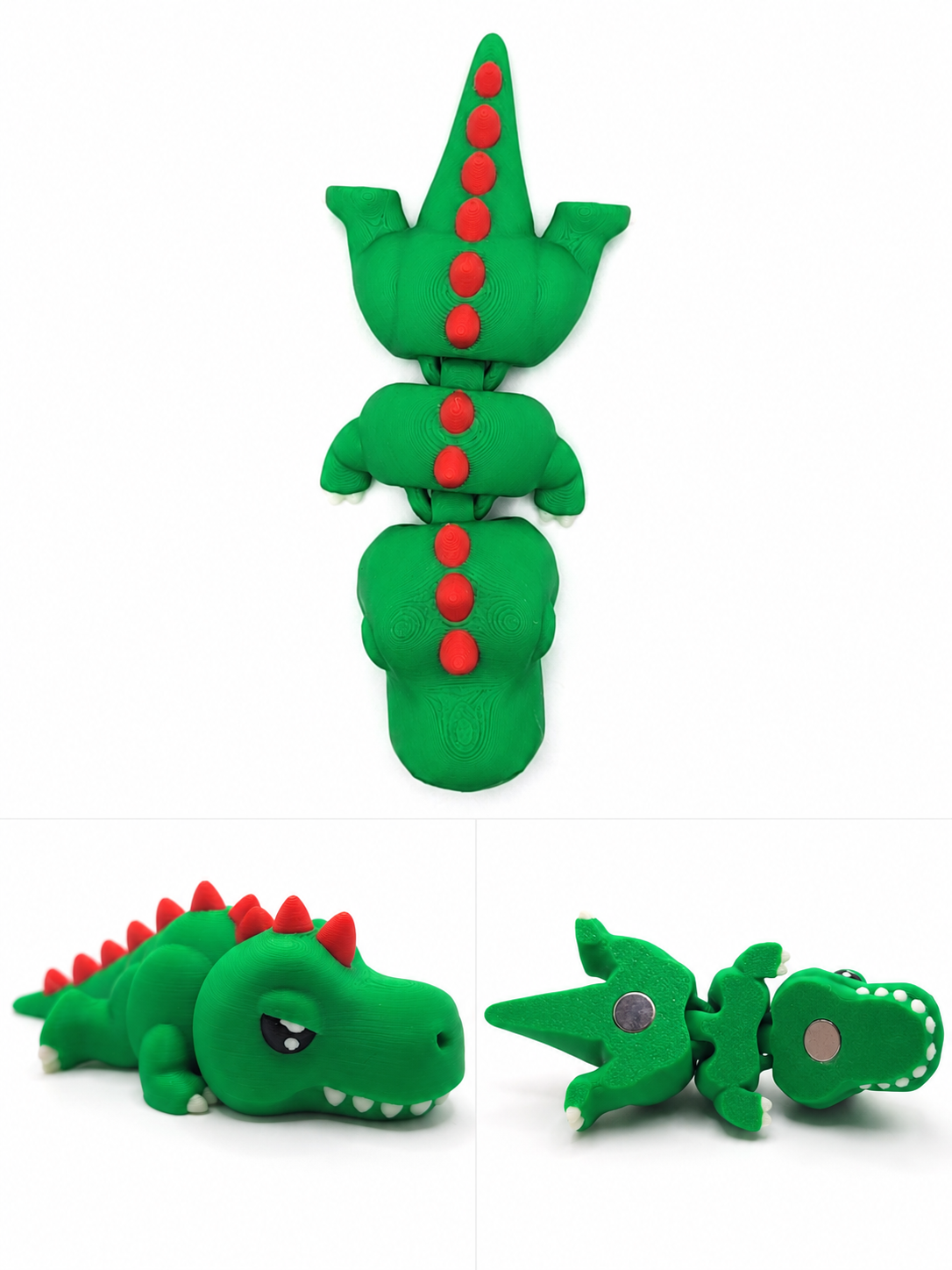 3D Printed Articulated Dinosaur Magnet
