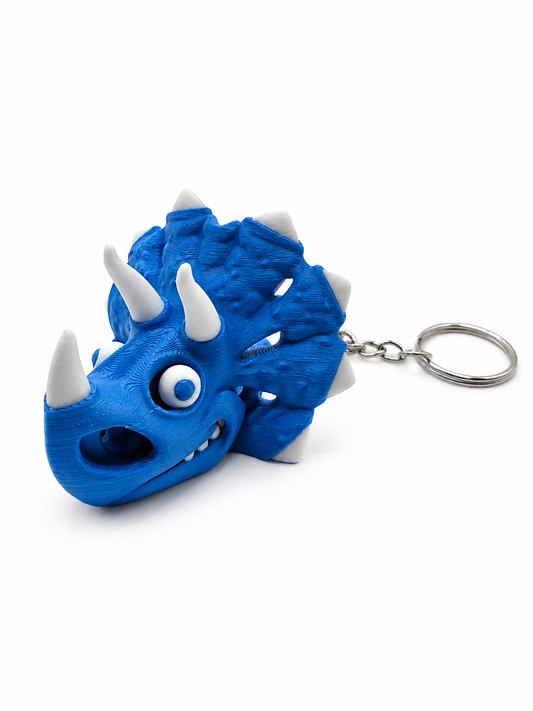 Triceratops Dragon Keychain – 3D Printed Flexi Dinosaur