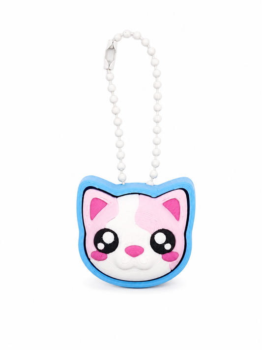 Cute Kitty Clicker Keychain – 3D Printed Fidget Toy