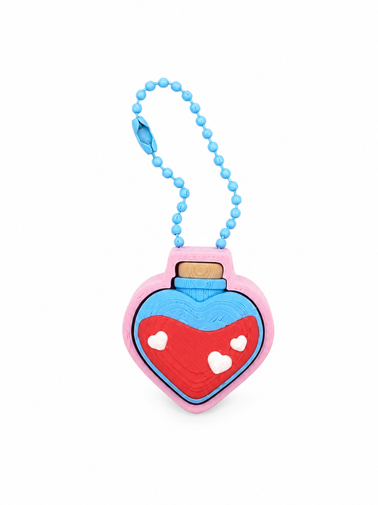 Heart Potion Clicker Keychain – 3D Printed Fidget Toy