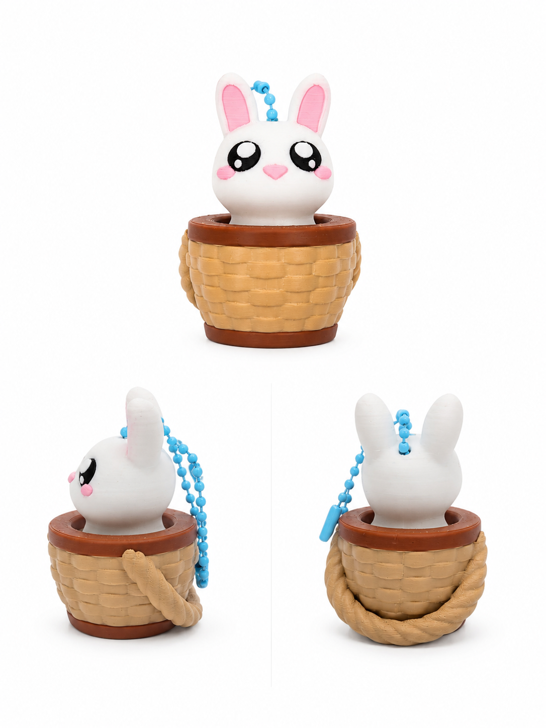 Bunny Basket Clicker Keychain