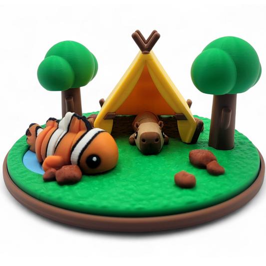 Capybara Diorama, Desk Toy, Animal Collectible, Gift for Animal Lovers