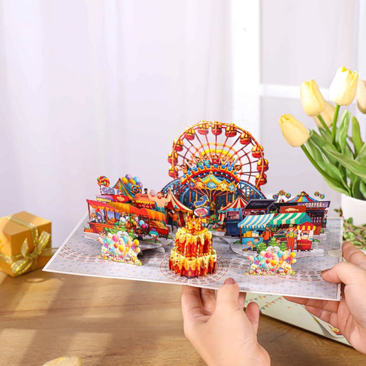 Happy Birthday Theme Park Pop-Up Card