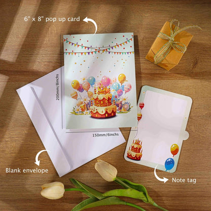 Happy Birthday Theme Park Pop-Up Card