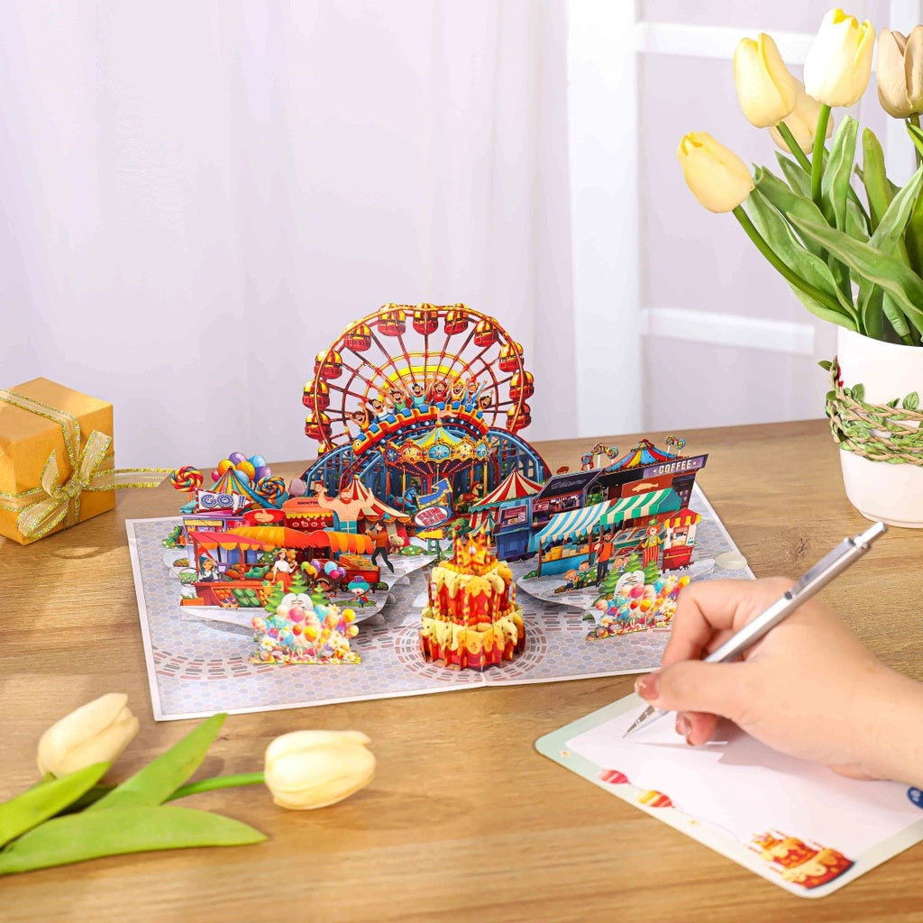 Happy Birthday Theme Park Pop-Up Card