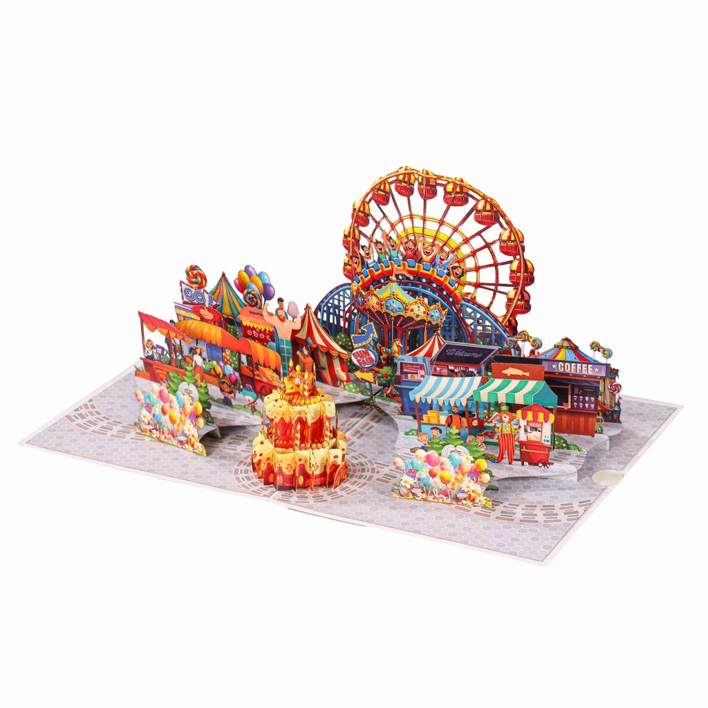 Happy Birthday Theme Park Pop-Up Card