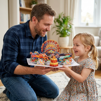 Happy Birthday Theme Park Pop-Up Card