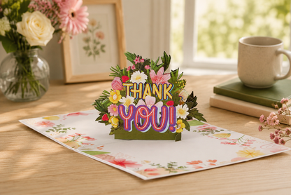 Thank You Floral Pop-Up Card