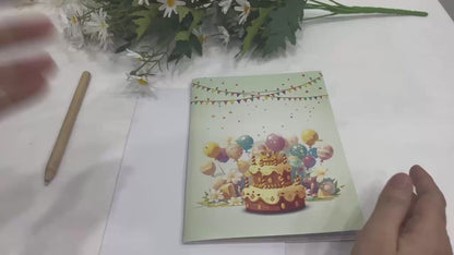 Happy Birthday Theme Park Pop-Up Card